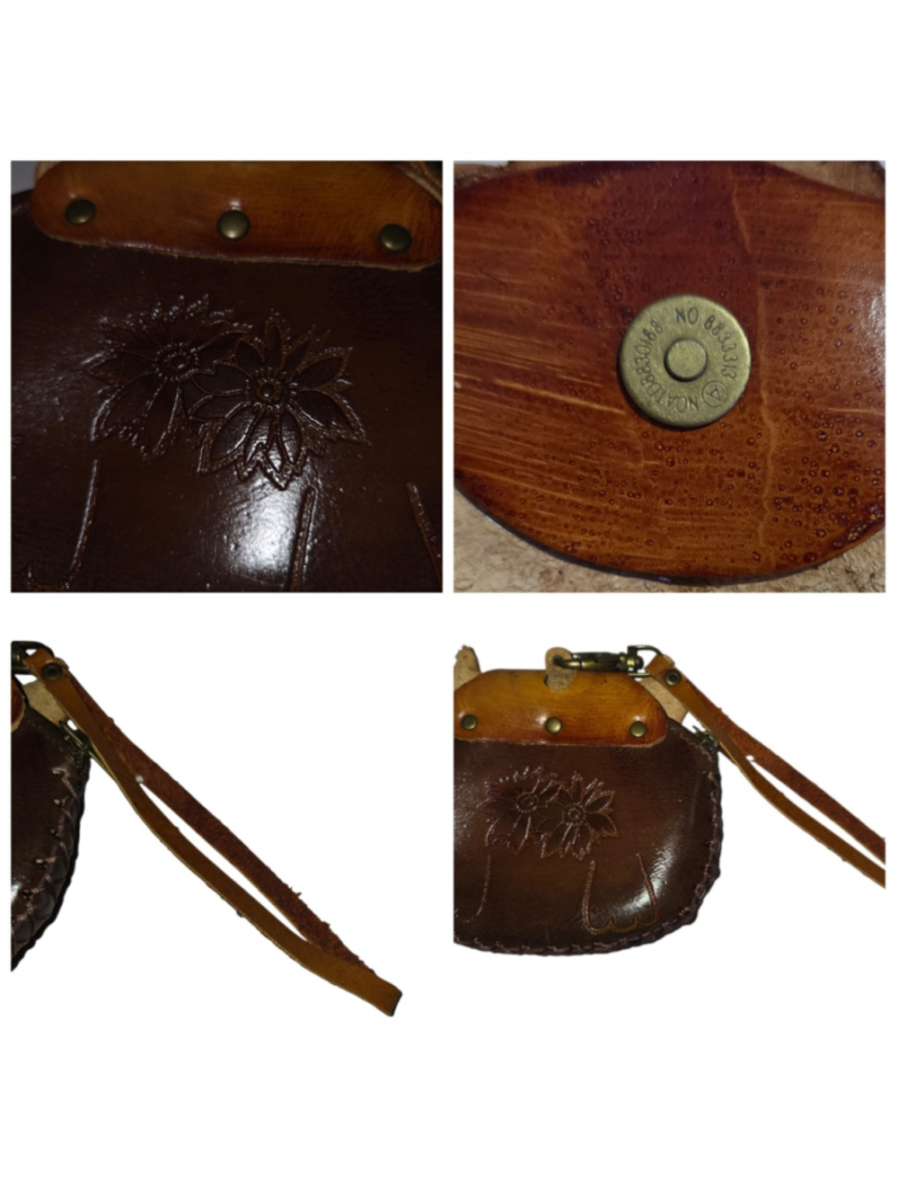 Women's Unbranded Fox Leather Wristlet Clutch Coin Purse One Size Brown Tan - Picture 7 of 8